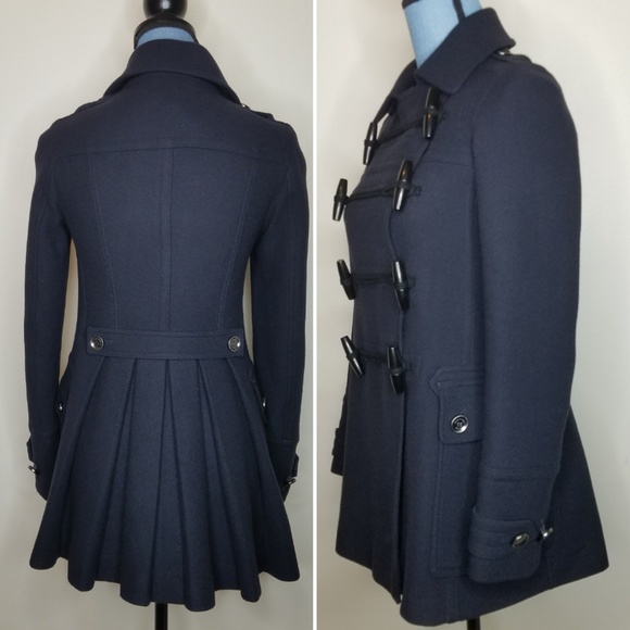 Burberry Jackets & Blazers - Burberry Brit Wool Cashmere Pleated Toggle Coat
